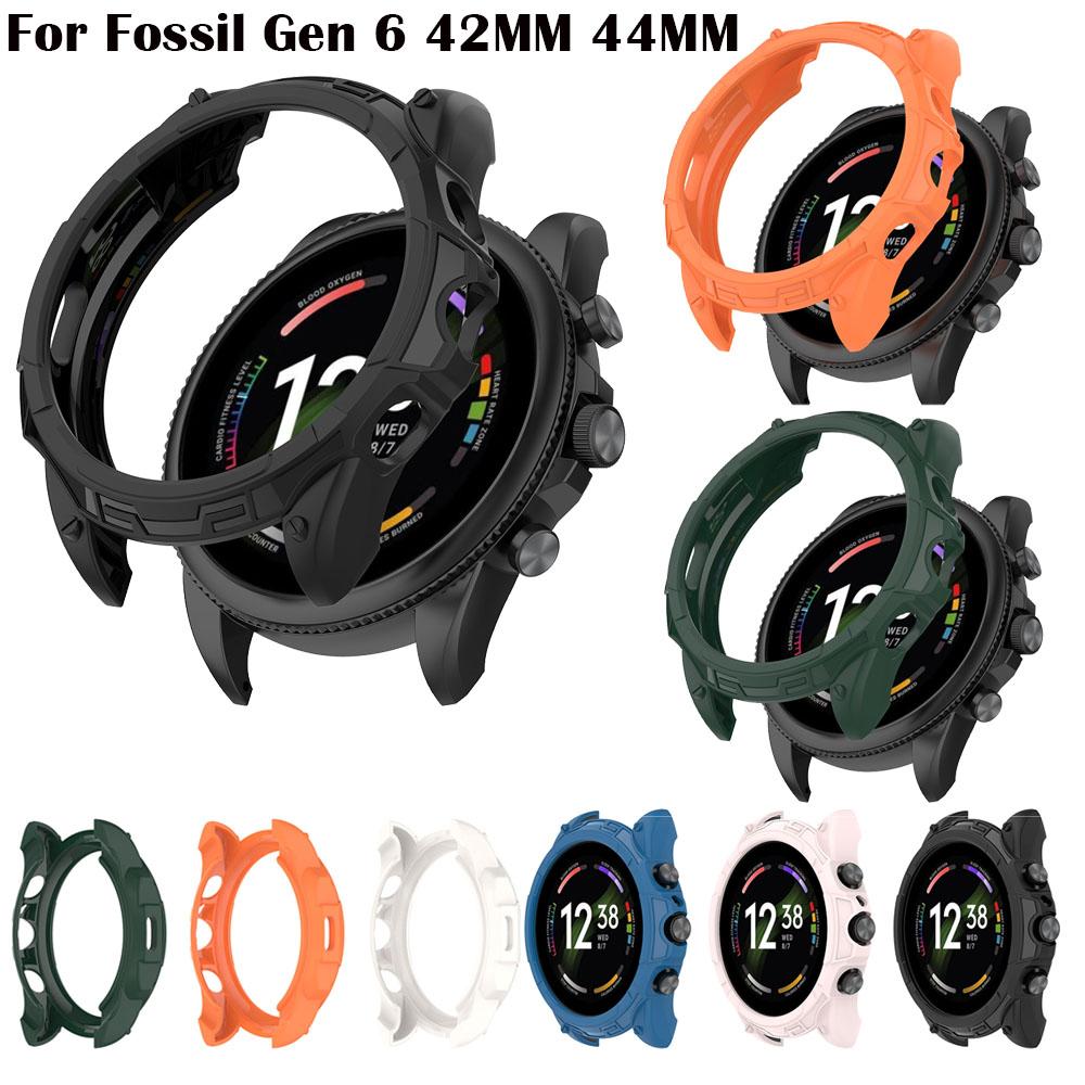 Armor Hollow Tpu Protector Case For Fossil Gen 6 42MM 44MM Frame Silicone Cover Protective Case Gen6 Shell Bumper Shock-Proof