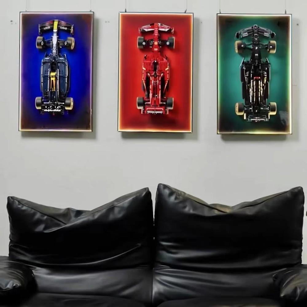 NEW LED Display Wallboard Suitable for LEGO 42206 RB 20 - F1 building block car model Wall Mount Display box Photo Frame