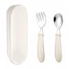 304 Stainless Steel Children's Spoon and Fork Set with Thick Round Handles - Cartoon Design, Cute Dining Tableware for Mother and Baby Gift Set.