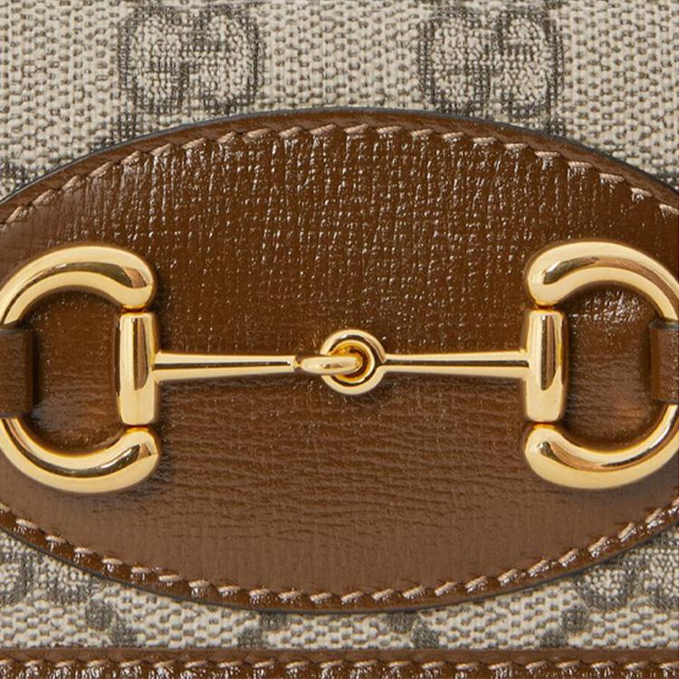 Gucci Horsebit 1955 Vintage Gold Buckle Logo Canvas And Leather Wallet Unisex Wallets Brown Ebony 644462-92TCG-8563