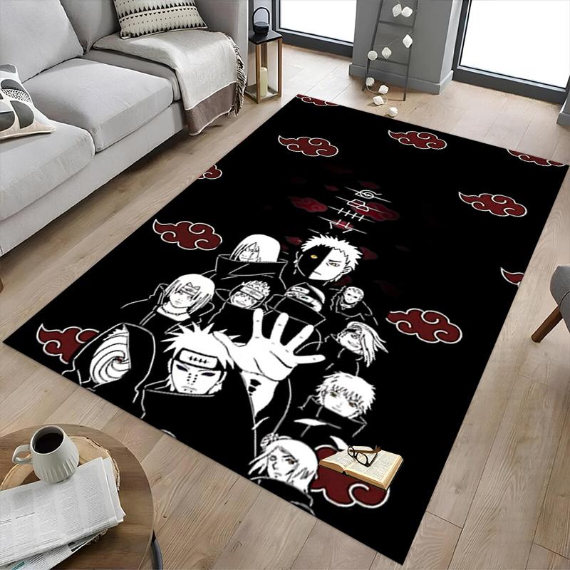 1pc Naruto Akatsuki Members Carpet for Playroom Bedroom Living Room Sofa Home Decor,kids Game Area Rug Non-slip Floor Mat Y723107