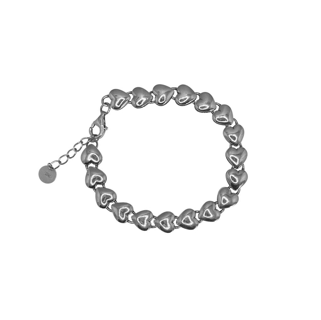Korean Style Geometric String of Hearts Bracelet for Women – Retro, Simple, and Trendy Jewelry Piece