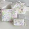 Portable and fresh ins-style color-blocking handbag for outings, dreamy colorful butterfly series makeup bag