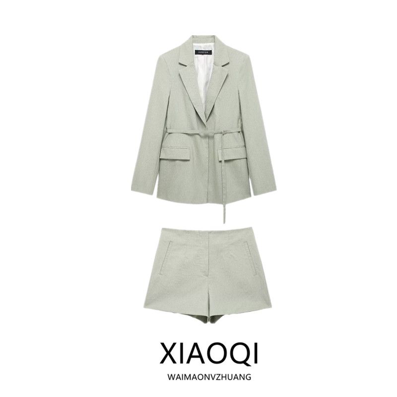 Fashion Style 2024 Summer New Arrival Women's Temperament Wild Thin Belt Suit Outwear High Waist Shorts 3015134
