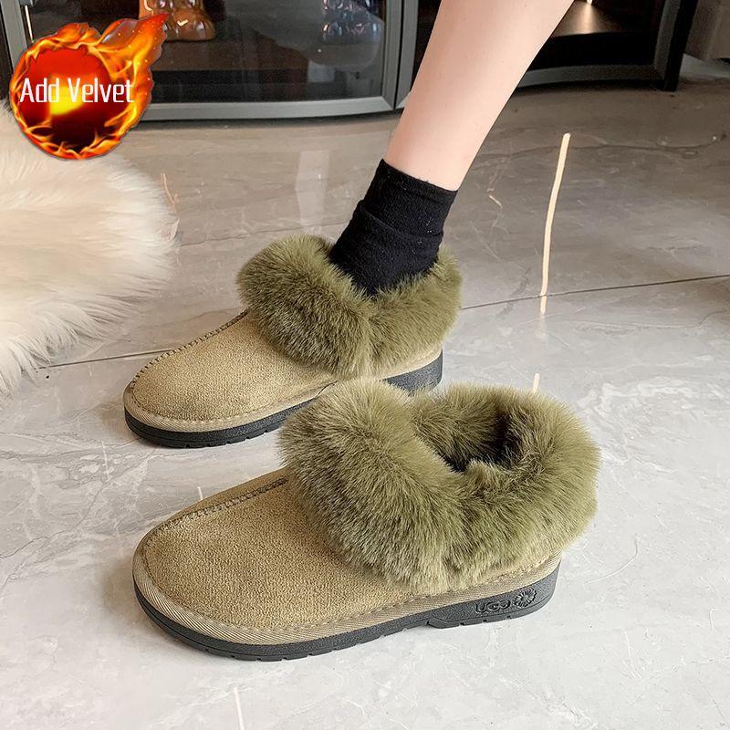 Winterliche Damen-Schneestiefel mit runder Zehenpartie und Fleecefutter, hohe Qualität, Mode 2025, Damenschuhe, neuartig, bequem und elegant, Stiefeletten