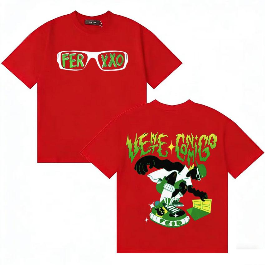

Singer Feid Ferxxo Harajuk Print Tees Shirt Unisexs Womens Gothic T Shirts Teenagers Cotton Oversized Clothing Crewneck Y2K T Shirt S