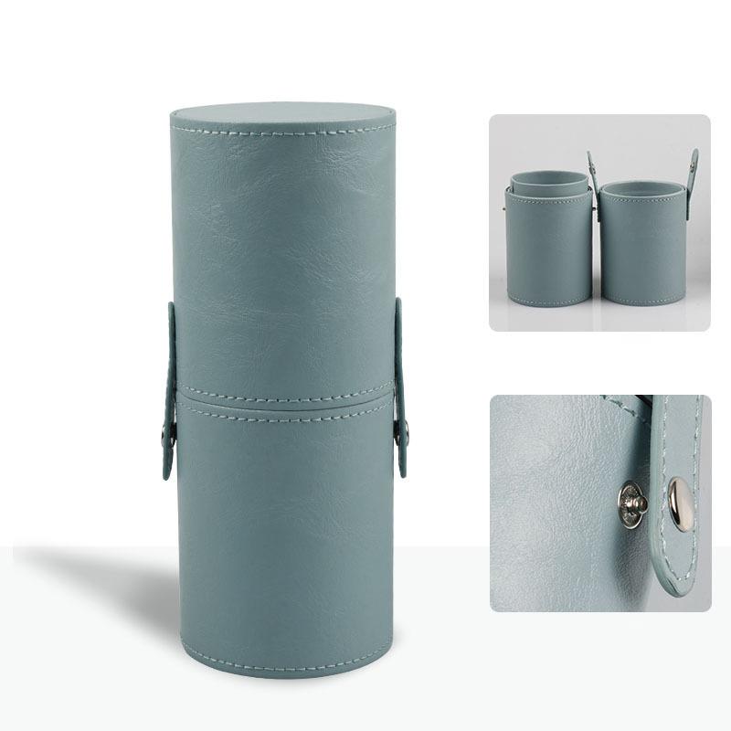 

Дорожный пустой держатель для косметических кистей из искусственной кожи, органайзер для кистей визажиста, подставка для инструментов для макияжа светло-синий