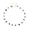 European Cool Tone Amethyst Necklace, Creative Stackable Natural Stone Clavicle Chain
