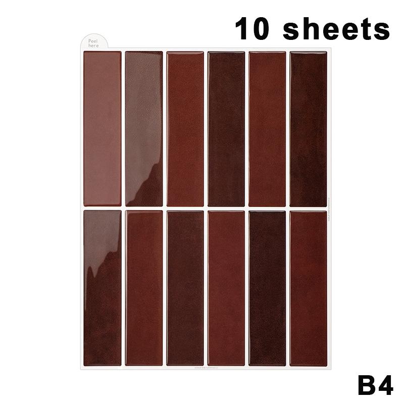 5/10Pcs Non Fading Wall Tile Stickers Peel and Stick Waterproof Oil Proof Heat Resistant for Dining Area Wall Decoration