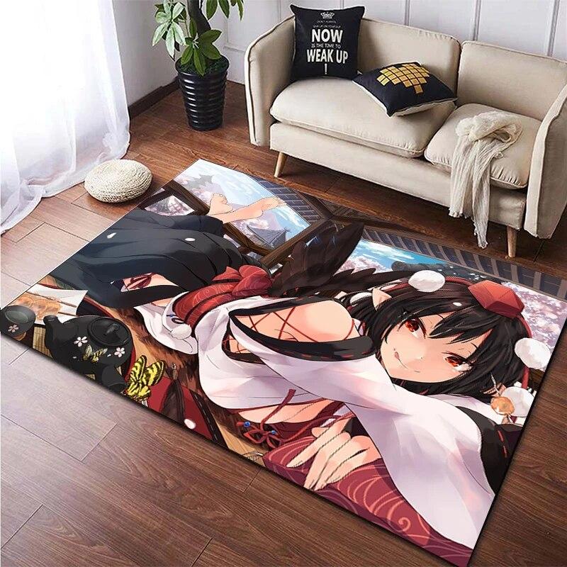 Hot Anime Sexy Girl Beauty Bedruckter Teppich für Wohnzimmer Rutschfester Teppich Schlafzimmer Moderne Heimdekoration Boden Yoga-Matte