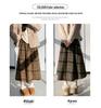 Korean Retro Plaid Woolen A-line Skirt for Women - High Waist Winter Long Skirt