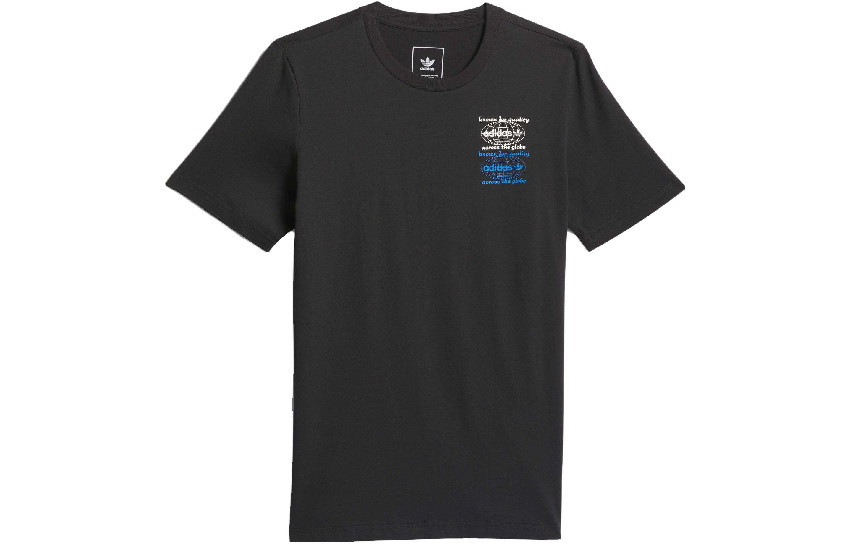 Мужские футболки Adidas Originals Черная с круглым вырезом Умеренный прямой крой IJ0981 XS