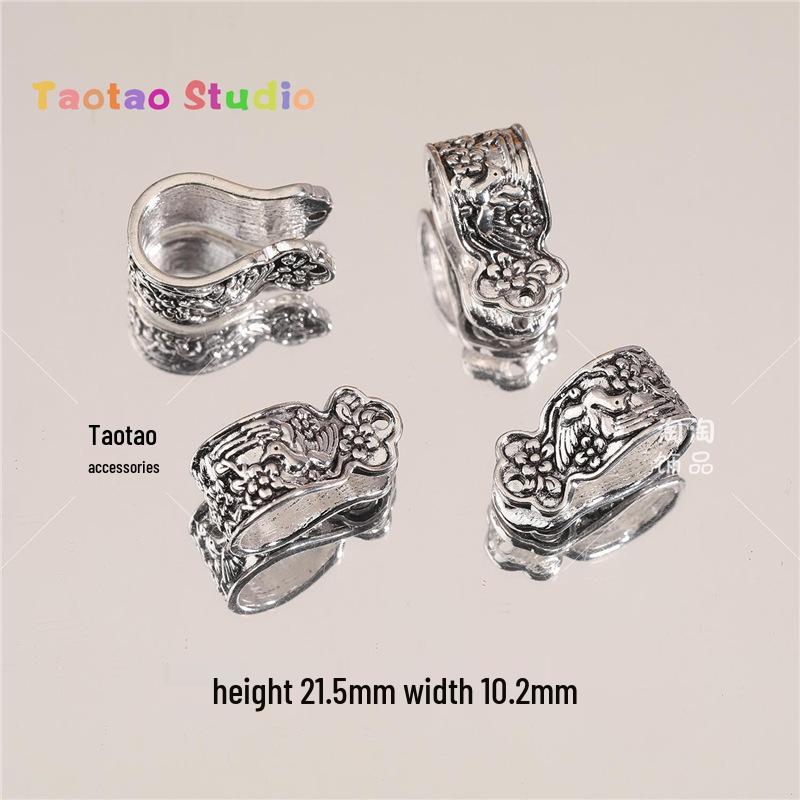 Tibetan Antique Silver Flower Spacer Beads Pendant for DIY Jewelry