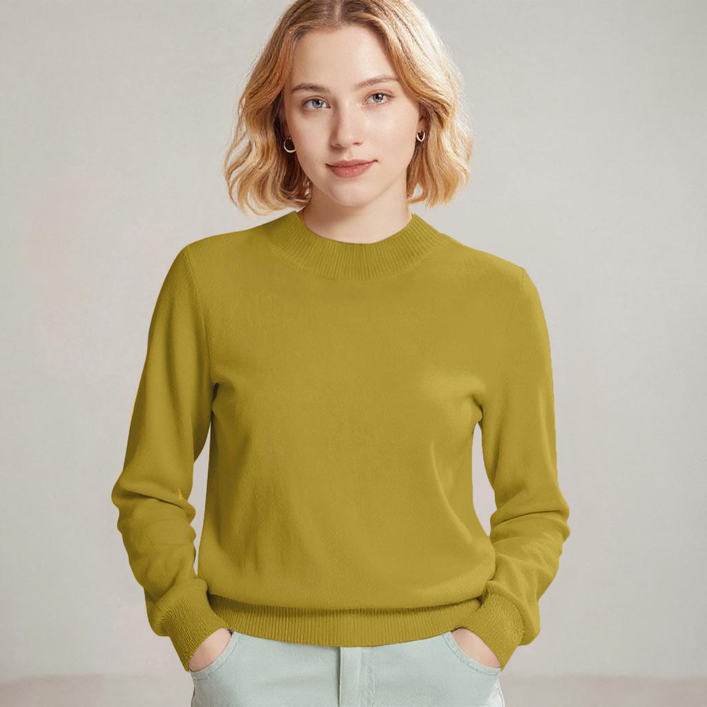 Damesmode Lange Mouw Slankmakende Alles-match Trui Pullover Gebreide Top