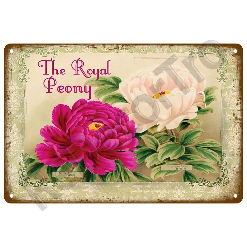 Retro Flower Tin Sign Gardening Metal Sign Vintage Garden Club Outdoor Indoor Home Wall Hanging Decorative Plaque Plates Farm