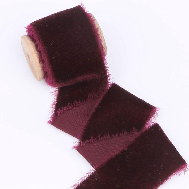 38mm Thickening Velvet Ribbon Handmade Frayed Edged Ribbons Christmas Party Bouquet Gift Packing Decorations DIY Craft
