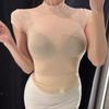 Korean Dongdaemun Sexy Curve-Hugging Women's Dress with Half-High Collar and Short Sleeves