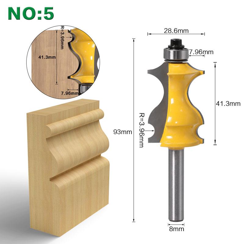 1PC 8mm Gambo Involucro e Base Stampaggio Router Bit Set CNC Linea coltello Taglierina per la lavorazione del legno Tenone Cutter per Strumenti di lavorazione del legno