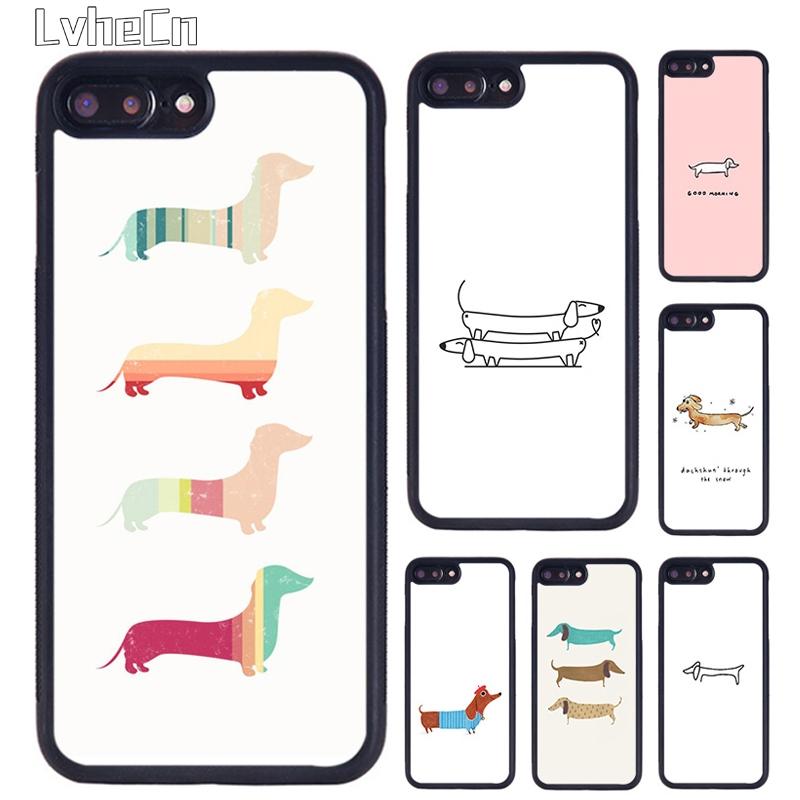 Cartoon Dachshund Sausage Dog Phone Case For iPhone 17 Air 13 12 Cover For Apple 14 15 16 Pro Max Plus Plus