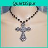 Gothic Cross Necklace For Women With Alloy Pendant And Chain Jewelry Accessory
