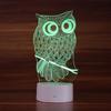 Noční LED světlo 3D na dotyk ve tvaru sovy, 7 barev, stolní lampa, domácí dekorace