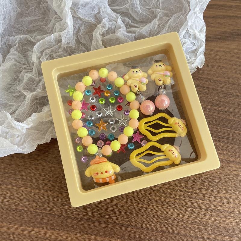 Mermaid Children'S Bracelet Cute Shell Painless Ear Clip Mermaid Princess Hair Tie Set Gift Box