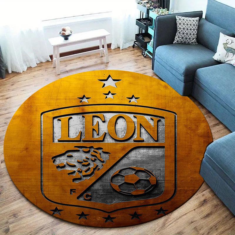 Club Leon Round Area Rug,Carpet Rug for Living Room Bedroom Sofa Playroom Decor,Non-slip Floor Mat