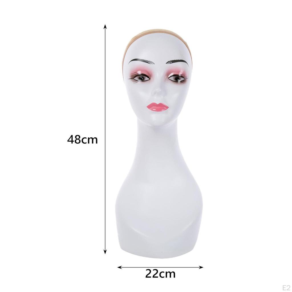 Bald Manikin Head Wig Stand Portable with Makeup Professional Shoulder for