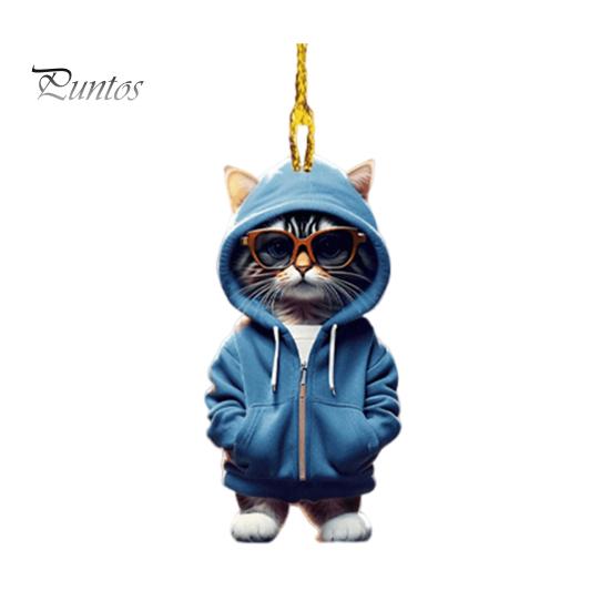 

2D подвеска в виде кошки, подвесное украшение с шнурком, легко повесить, декоративное автомобильное зеркало заднего вида, акриловое украшение Cat