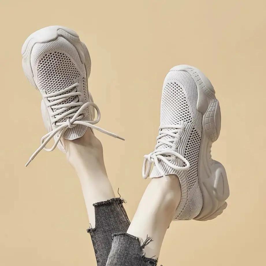 

Fashion Flat Athletic Women Footwear Mesh Breathable High on Platform Ladies Shoes A Spring New in Summer 2024 Walking Designer Cheap 39 41