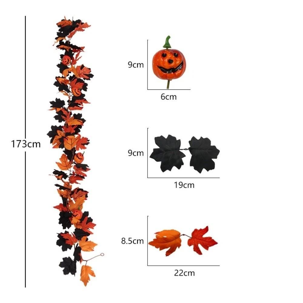 Silk Halloween Leaf Vines Realistic Artificial Hanging Vine Garland  Table Decoration