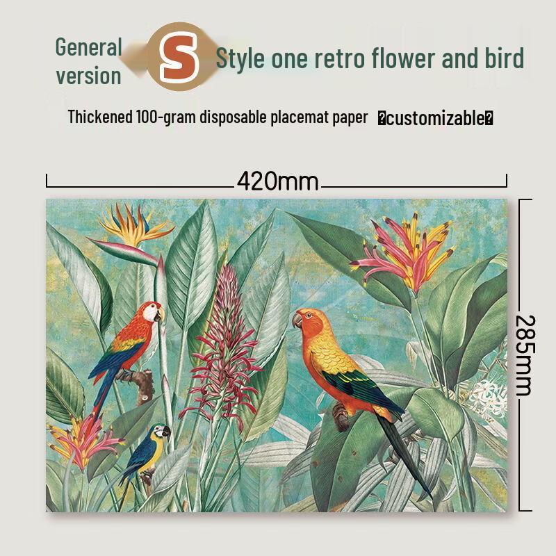 Handun Vintage Floral Disposable Paper Placemats