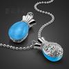 Damen Personalisierte Geldbeutel Anhänger Halskette Platinplattiert Retro Kugelkette Silberschmuck