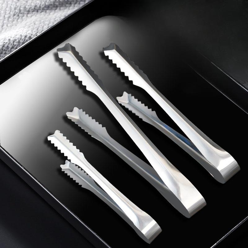 Thickened Stainless Steel Ice Tongs, Ice Cube Tongs, Ice Particle Tongs, Ice Tongs for Food, Fruits and Sugar Cubes, Small Size