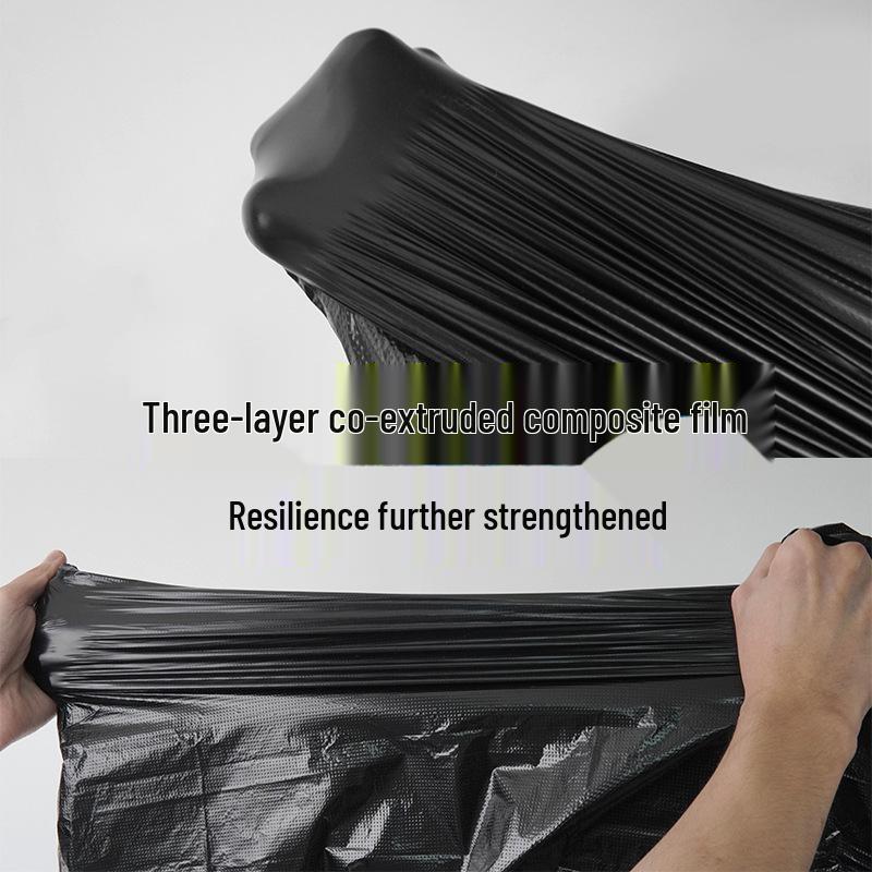 Black Oversized Thickened Plastic Vest Bag for Clothing Storage or Portable Garbage Use