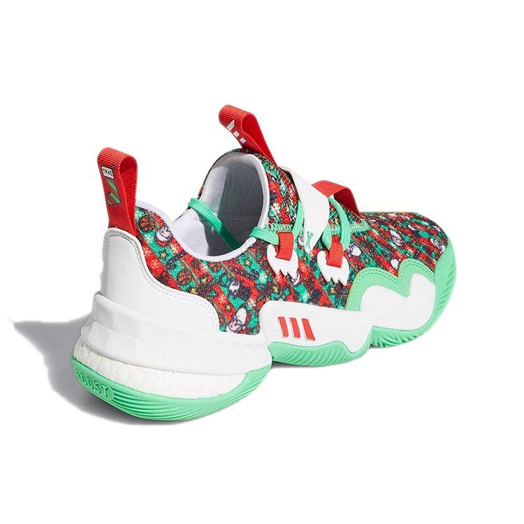 Adidas Pantofi unisex de Crăciun Trae Young 1 Verde Screaming-Verde Vivid-Roșu GY0305