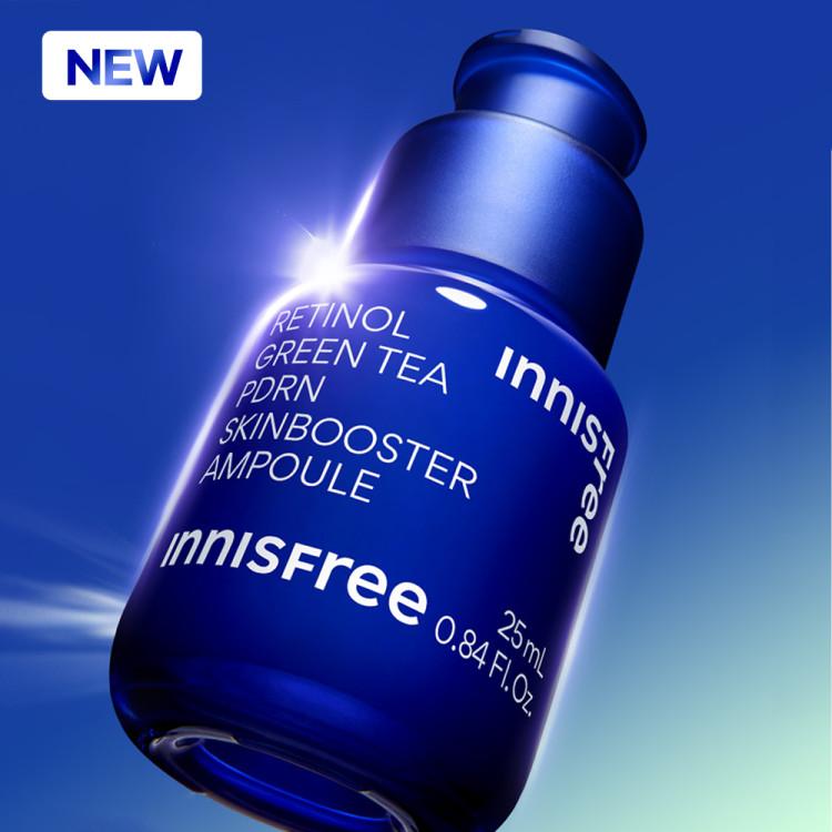 [New product] Innisfree Retinol Green Tea PDRN Skin Booster Ampoule (PDRN, quick glow, pores) 25ml, 1 unit, Korean cosmetics