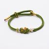 Handmade Red Rope Bracelet with Gold Pendant - DIY Semi-Finished Concentric Knot for Couples