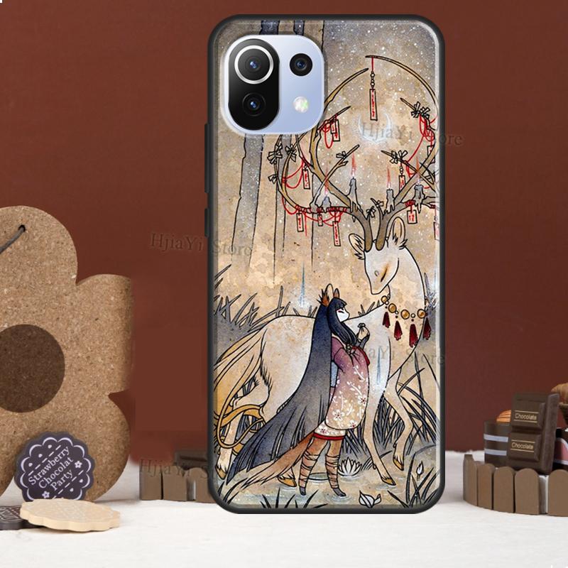Kitsune Fox Art Funda For POCO F5 X3 X4 X5 Pro F4 GT C40 F3 Case For Xiaomi 11T 12T Pro 12 X 13 Lite Cover