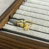 Temperament Golden Star Butterfly Opening Ring Female Court Style Light Luxury Retro Fashion Versatile Design Ring Tide