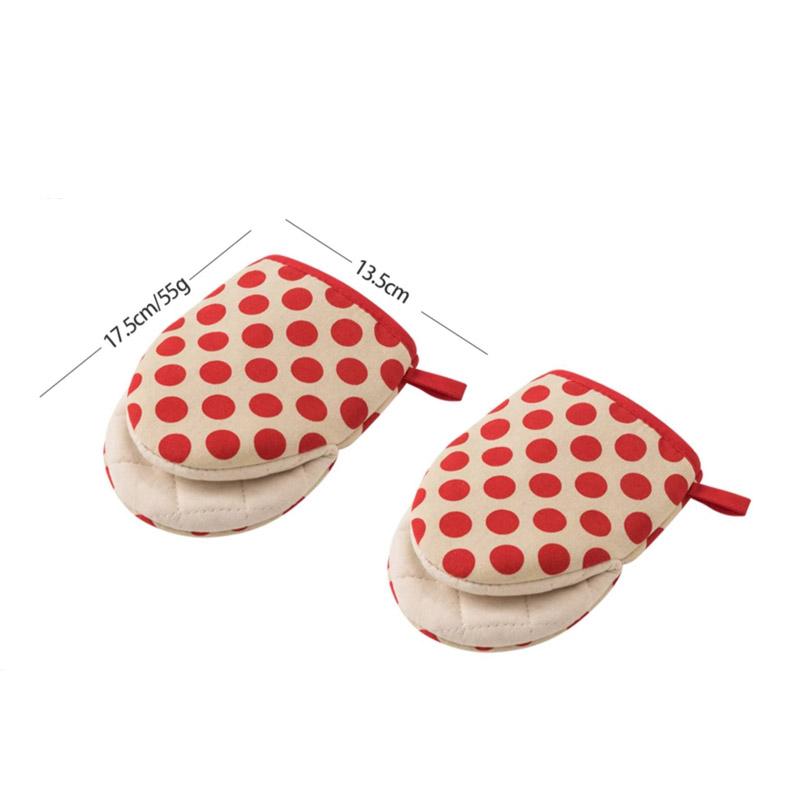 Heat-Resistant Oven Gloves Japanese-style Stripe Mini Oven Mitts Baking Gloves with Hanging Loops Hot Gloves for Cooking
