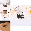 Entzückende Niedliche Schwarze Katze Tier Anstecknadel Brosche Kreatives Cartoon-Design mit Glanzfinish