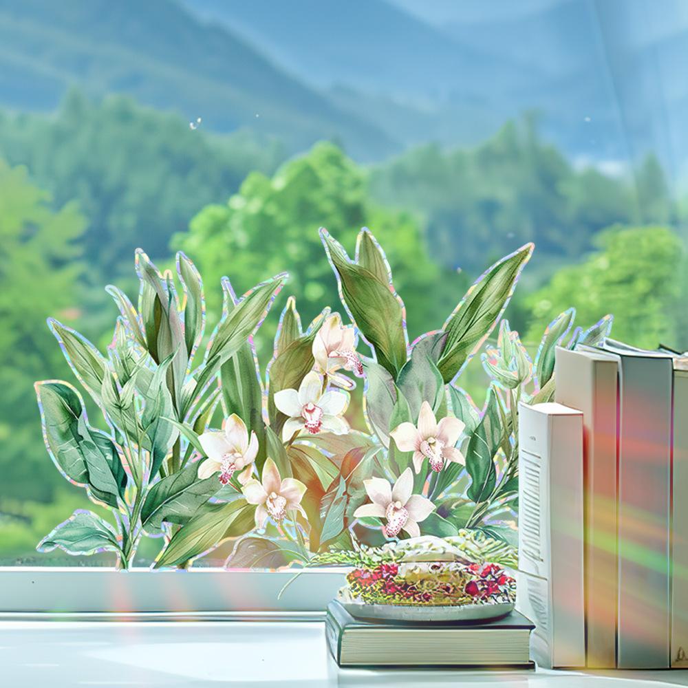 Lily Flower Home Beautification and Decoration Glass Doors and Windows Anti-static Window Stickers