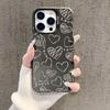 Silver Heart Butterfly Pattern IMD Phone Case For Xiaomi Mi 15 14 13 12 13T 14T Pro 11 Lite 5G NE Poco F6 X5 X6 M6 Pro Cover