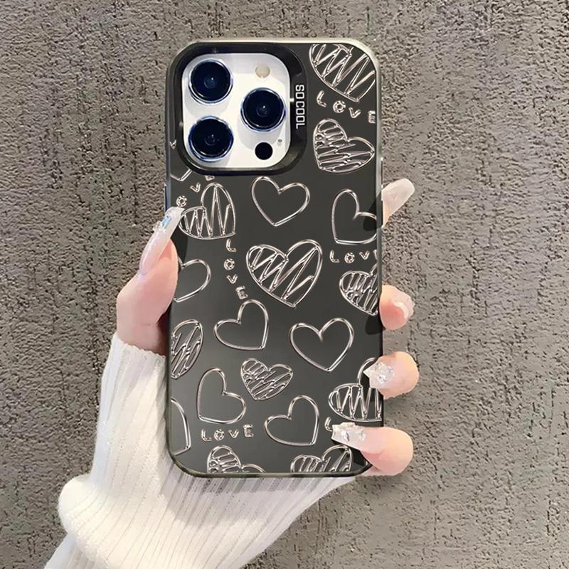 Silver Heart Butterfly Pattern IMD Phone Case For Xiaomi Mi 15 14 13 12 13T 14T Pro 11 Lite 5G NE Poco F6 X5 X6 M6 Pro Cover