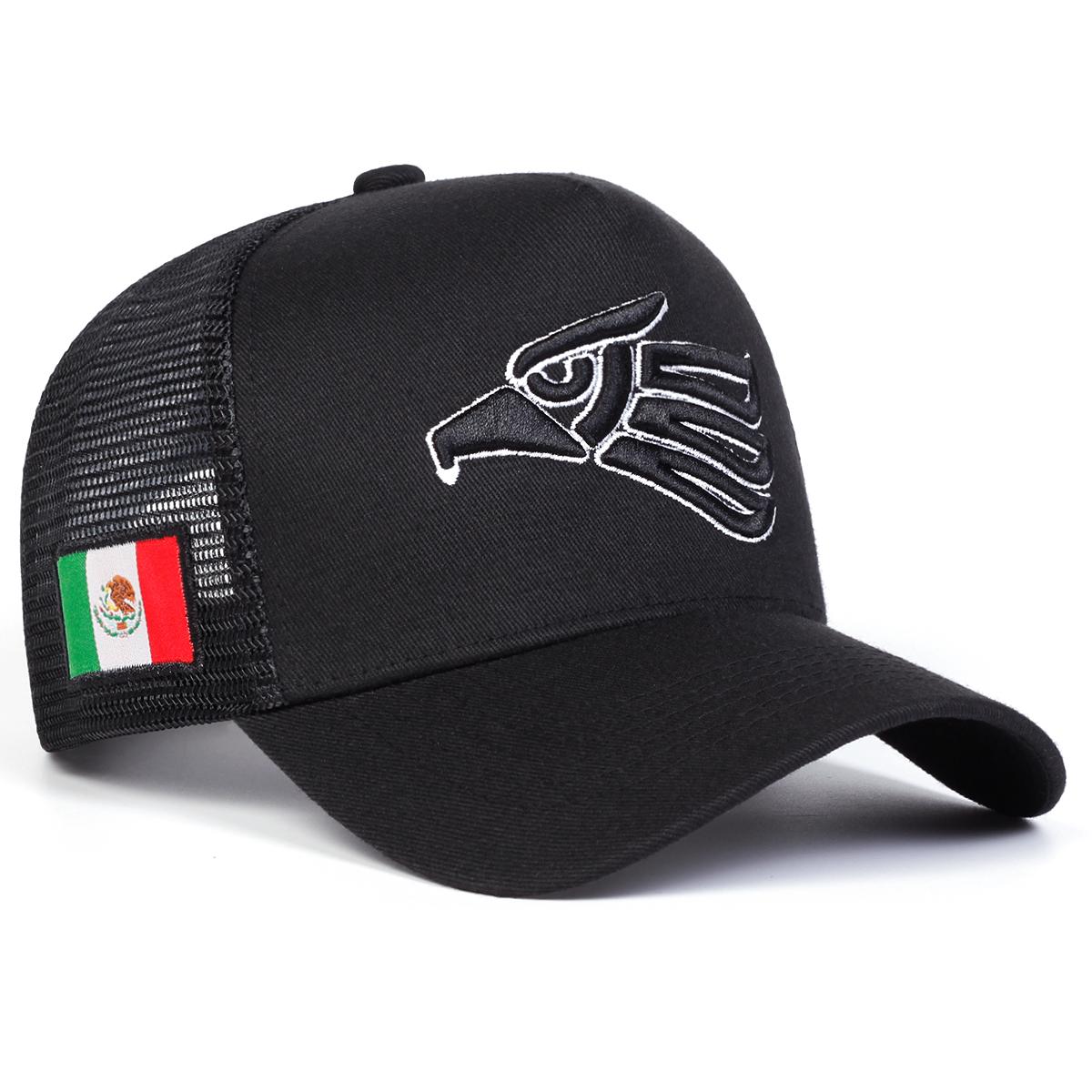 

Men Mexican Eagle Embroidered Baseball Cap Mesh Hat Outdoor Adjustable Sunscreen Leisure Hat Spring Autumn Travel Tourism Beach Vacation чорний
