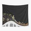 Piano Keys Tapestry Creative Musical Notes Tapesrties Decor Living Room Bedroom Wall Hangings Art Black and White Tapestry