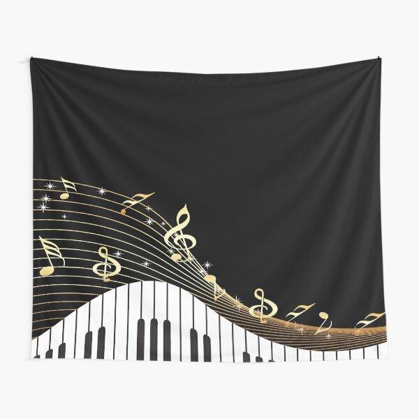 Piano Keys Tapestry Creative Musical Notes Tapesrties Decor Living Room Bedroom Wall Hangings Art Black and White Tapestry