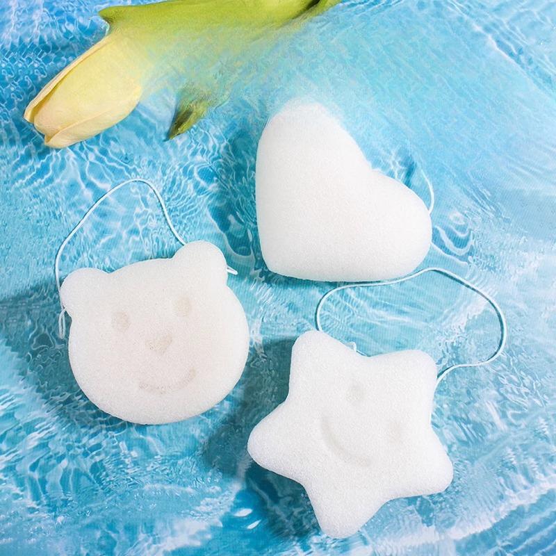 

Baby Bath Sponge Konjac Puff Cotton Home Newborn Face Wash Puff Baby Bath Cotton Water drop