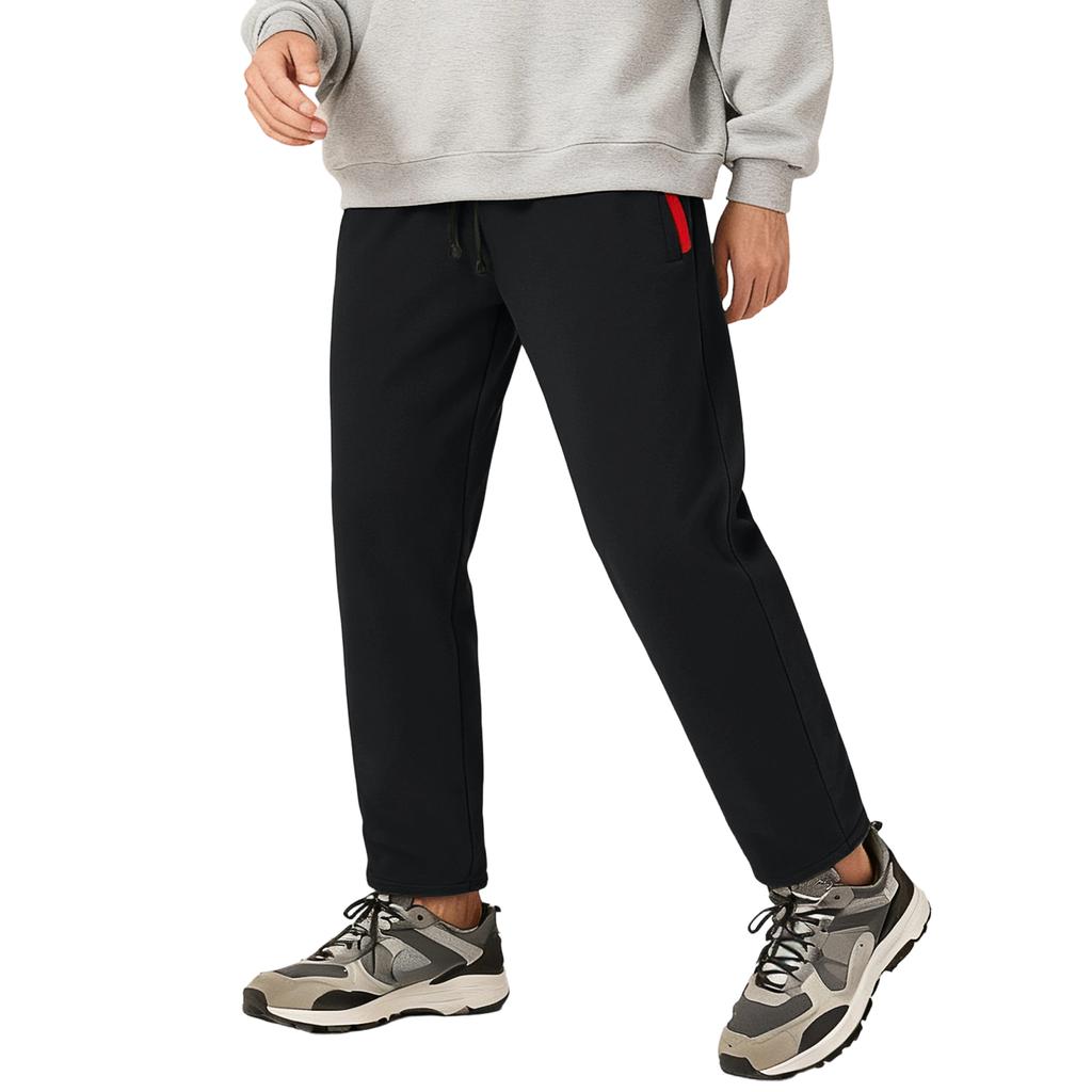 Herren Straight-Leg Fleece Winter Warm Casual Hose